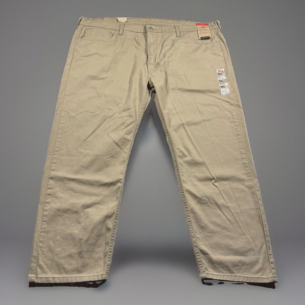 Levi’s 502 Taper Jeans Men’s 44x30 Khaki Denim Stretch Versatile Casual NWT